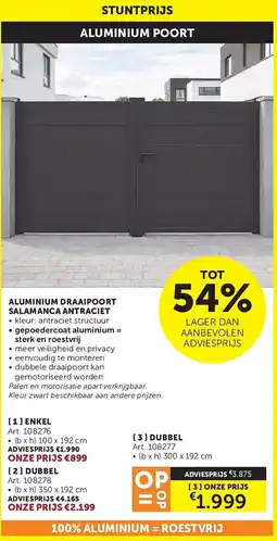 Zelfbouwmarkt aluminium draaipoort salamanca antraciet aanbieding
