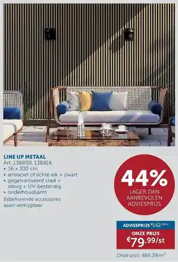 Zelfbouwmarkt Line up metaal aanbieding