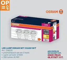 Zelfbouwmarkt Led lamp osram set 3 gu10 wit aanbieding