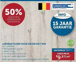 Zelfbouwmarkt Laminaatvloer oude grijze eik aanbieding