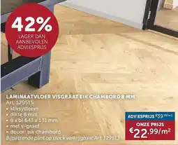 Zelfbouwmarkt laminaatvloer visgraat eik chambord aanbieding