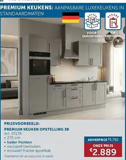 Zelfbouwmarkt premium keuken opstelling 3b aanbieding