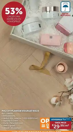 Zelfbouwmarkt PVC/LVT planken visgraat rigid aanbieding
