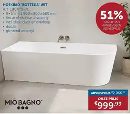 Zelfbouwmarkt hoekbad bottega aanbieding