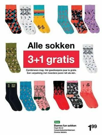 Zeeman Dames fun sokken aanbieding
