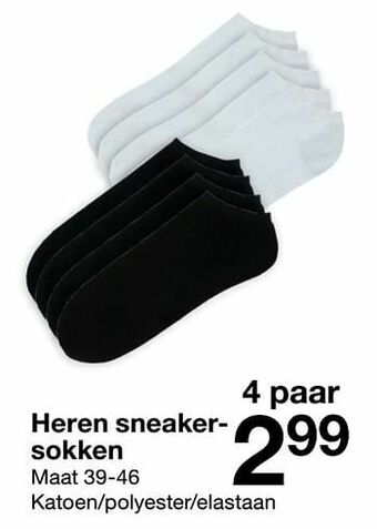 Zeeman Heren sneakersokken aanbieding
