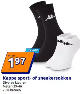 Action Kappa sport- of sneakersokken aanbieding
