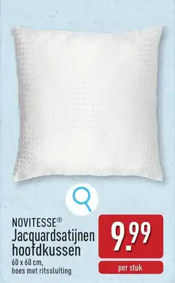 ALDI Novitesse jacquardsatijnen hoofdkussen aanbieding