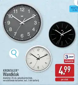 ALDI Krontaler wandklok aanbieding