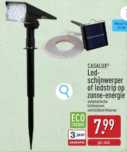 ALDI Casalux led-schijnwerper of ledstrip op zonne-energie aanbieding