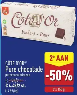 ALDI Côte d'Or Pure chocolade aanbieding