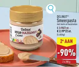 ALDI Delinut milk-hazelnut crème aanbieding