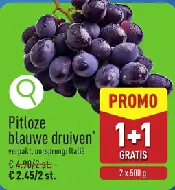 ALDI Pitloze blauwe druiven aanbieding