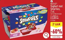 ALDI Yoghurt met Smarties aanbieding