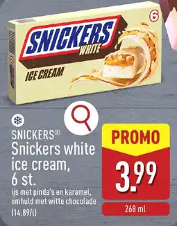 ALDI Snickers white ice cream aanbieding