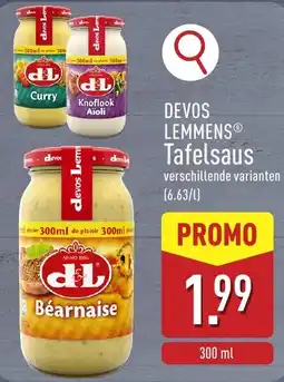 ALDI Devos lemmens tafelsaus aanbieding