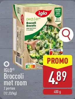 ALDI iglo broccoli met room aanbieding