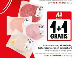 Jumbo Jumbo salami kiprollade boterhamworst en achterham aanbieding