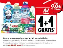 Jumbo Lenor wasverzachters of Ariel wasmiddelen aanbieding