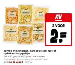 Jumbo Jumbo minikrieltjes, aardappelschijfjes of opbakaardappeltjes aanbieding
