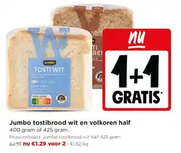 Jumbo Jumbo tostibrood wit en volkoren half aanbieding
