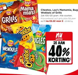 Jumbo Cheetos, Lay's Mamamia, Bugles, Wokkels of Grills aanbieding