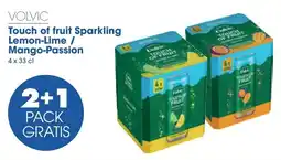 Prik en Tik Volvic touch of fruit sparkling lemon lime mango-passion aanbieding