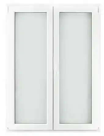 Zelfbouwmarkt Dubbel Opendraaiend Raam Pvc Wit Deceuninck 1600 X 1400 Mm aanbieding