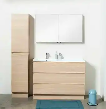 Zelfbouwmarkt Badmeubel Dotan Naturel Eik 1200 Mm Staand Wastafel Glans Links aanbieding