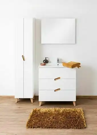 Zelfbouwmarkt Badkamermeubel Jackie Mat Wit 800 Mm,wastafel Glans aanbieding