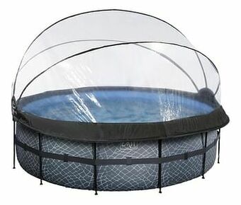 Dreamland EXIT zwembad met overkapping Ø 4,27 x H 1,22 m Stone aanbieding
