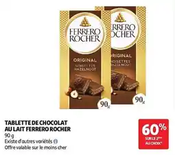 Auchan Tablette de chocolat au lait ferrero rocher aanbieding