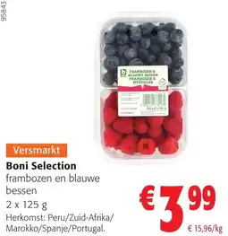 Colruyt boni selection frambozen en blauwe bessen aanbieding