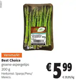 Colruyt Best Choice groene-aspergetips aanbieding