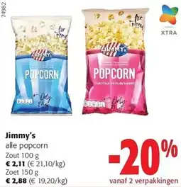 Colruyt Jimmy's alle popcorn aanbieding