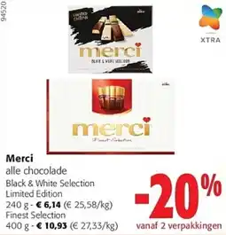 Colruyt Merci alle chocolade aanbieding