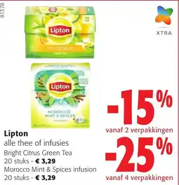 Colruyt Lipton alle thee of infusies aanbieding