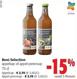 Colruyt Boni Selection appelsap of appel-perensap aanbieding