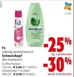 Colruyt Fa volledig assortiment of Schwarzkopf alle shampoo's aanbieding