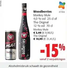 Colruyt Woodberries monkey mule aanbieding
