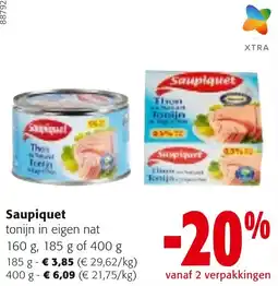 Colruyt Sauipiquet tonijn in eigen nat aanbieding