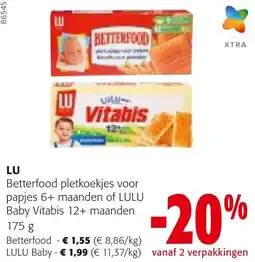 Colruyt Betterfood pletkoekjes voor papjes 6+ maanden of LULU Baby Vitabis 12+ maanden aanbieding