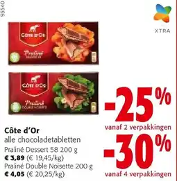 Colruyt Côte d'Or alle chocoladetabletten aanbieding