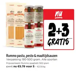 Jumbo Rummo pasta, pesto & maaltijdsauzen aanbieding
