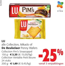Colruyt Lu alle collection, mikado of de beukelaer penny wafers aanbieding