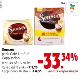 Colruyt Senseo pads Café Latté of Cappuccino aanbieding