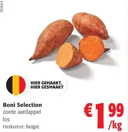Colruyt Boni Selection zoete aardappel aanbieding