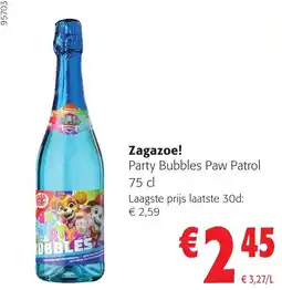 Colruyt Zagazoe! party bubbles paw patrol aanbieding