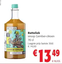 Colruyt Batteliek siroop Gember-citroen aanbieding