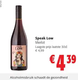 Colruyt Speak Low Merlot aanbieding